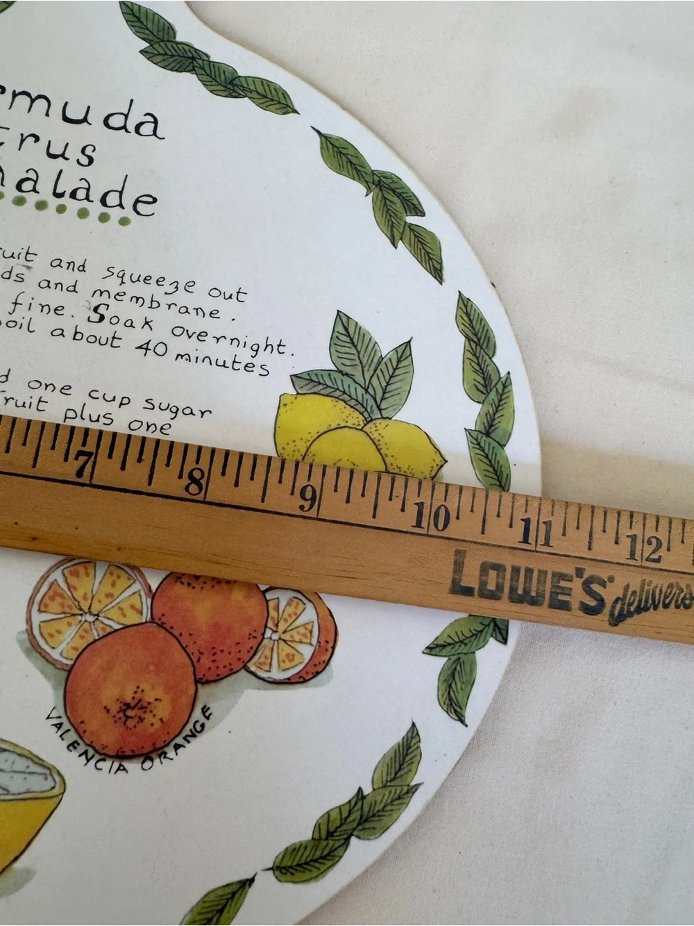 VTG 70s Taunton Vale Bermuda Citrus Marmalade Melamine Cutting Board Cheese Tray